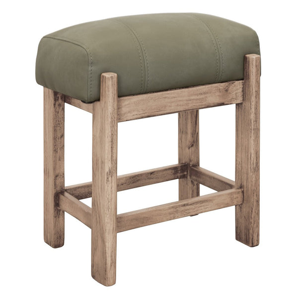 Eray Counter Stool, Olive Green Cushioned Seat, Melina Wood, 24 Inch -BM334315