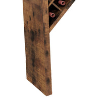 Bar Height Table, Glass Racks w Bottle Holders, 73 Inch Classic Brown -BM334339