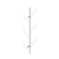 34 Inch Zubo Coat and Hat Rack w 6 Hooks , Wall Mount, White Metal -BM334343