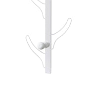 34 Inch Zubo Coat and Hat Rack w 6 Hooks , Wall Mount, White Metal -BM334343