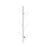 34 Inch Zubo Coat and Hat Rack w 6 Hooks , Wall Mount, White Metal -BM334343