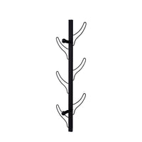 34 Inch Zubo Coat and Hat Rack w 6 Hooks , Wall Mount, Black Metal -BM334344
