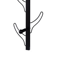 34 Inch Zubo Coat and Hat Rack w 6 Hooks , Wall Mount, Black Metal -BM334344
