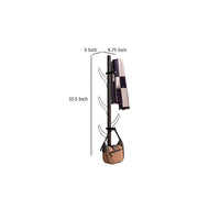 34 Inch Zubo Coat and Hat Rack w 6 Hooks , Wall Mount, Black Metal -BM334344