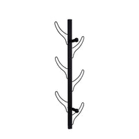 34 Inch Zubo Coat and Hat Rack w 6 Hooks , Wall Mount, Black Metal -BM334344