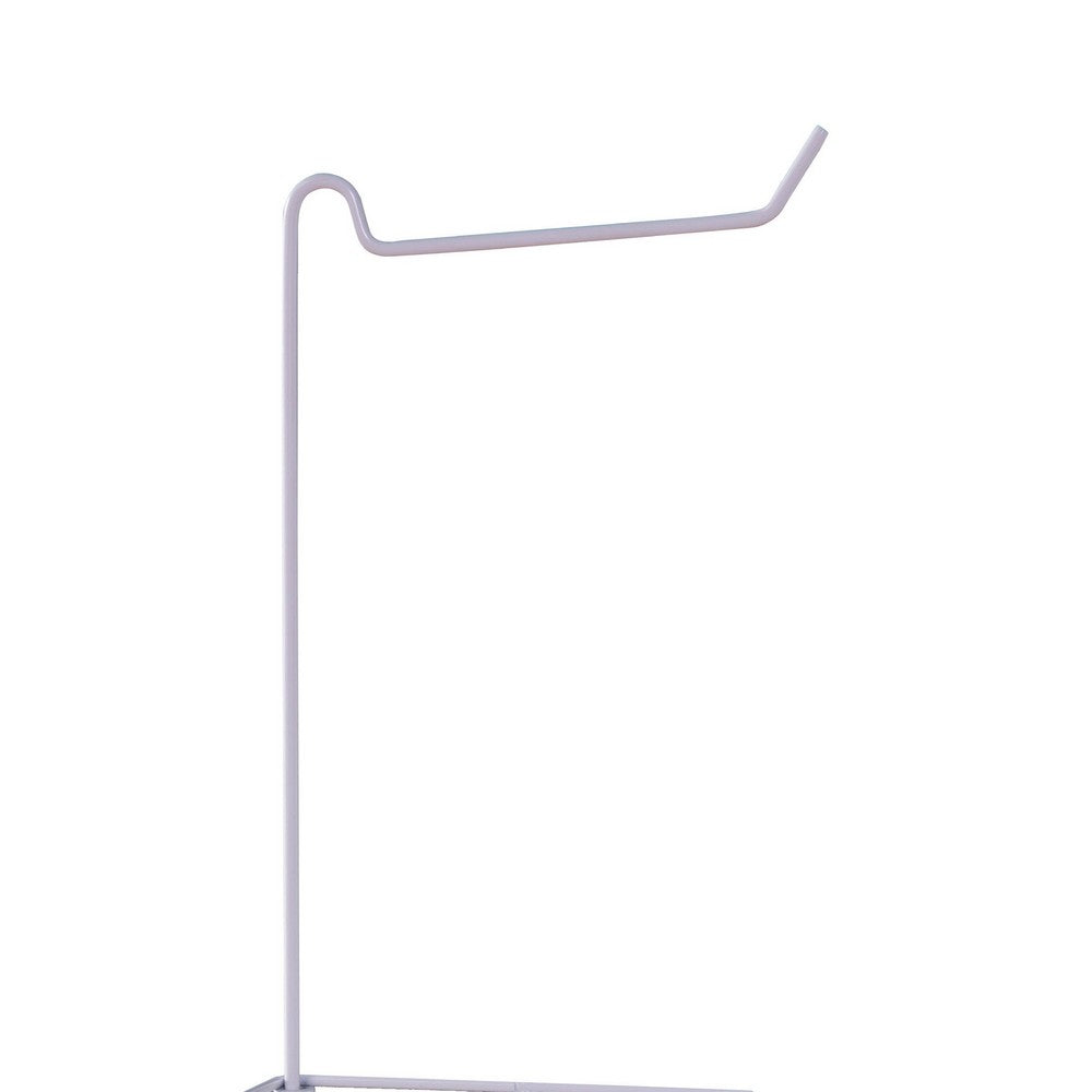Zyp Toilet Paper Holder, 24 Inch, White Scrolled Metal Design -BM334345
