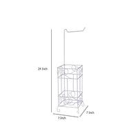Zyp Toilet Paper Holder, 24 Inch, White Scrolled Metal Design -BM334345