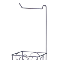 Zyp Toilet Paper Holder, 24 Inch, Silver Scrolled Metal Design -BM334346