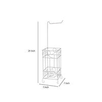 Zyp Toilet Paper Holder, 24 Inch, Silver Scrolled Metal Design -BM334346