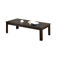 3 Piece Living Room Coffee and End Table Set, Black Wood, Rectangular -BM334347