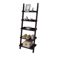 Accent Ladder Bookcase with 5 Shelves, 72 Inch, Red Cocoa Brown -BM334350