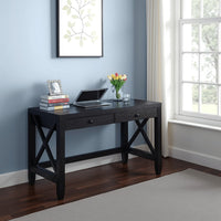 Home Office Writing Desk, 2 Drawers, 47 Inch Farmhouse Red Cocoa Brown -BM334353