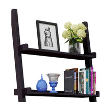 Tall Desk with Ladder Shelves, 1 Drawer 2 Shelves, 72 Inch, Brown Wood -BM334355