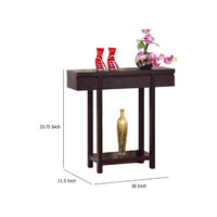 Console Table, Red Cocoa Brown, 36 Inch Hidden Storage Drawer -BM334358