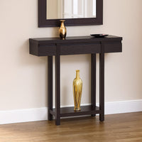 Console Table, Red Cocoa Brown, 36 Inch Hidden Storage Drawer -BM334358