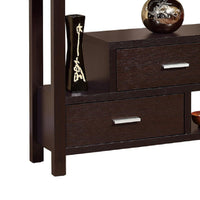 Display Cabinet with 5 Shelves, 2 Drawers, 63 Inch, Red Cocoa Brown -BM334375