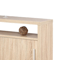 Vivu Sideboard Console Cabinet, 4 Shelves, 47 Inch, Weathered White  -BM334383