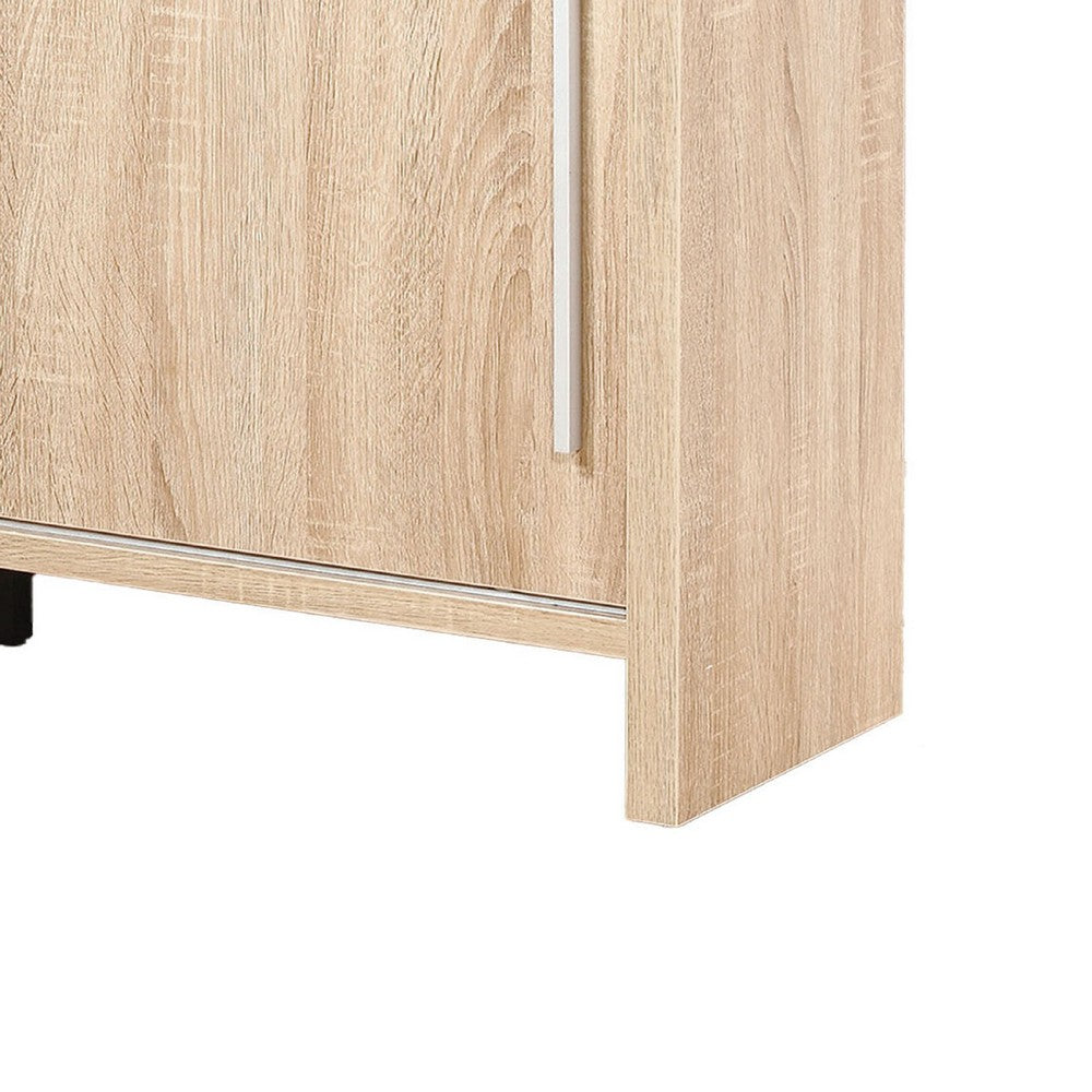 Vivu Sideboard Console Cabinet, 4 Shelves, 47 Inch, Weathered White  -BM334383