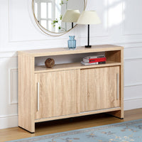Vivu Sideboard Console Cabinet, 4 Shelves, 47 Inch, Weathered White  -BM334383