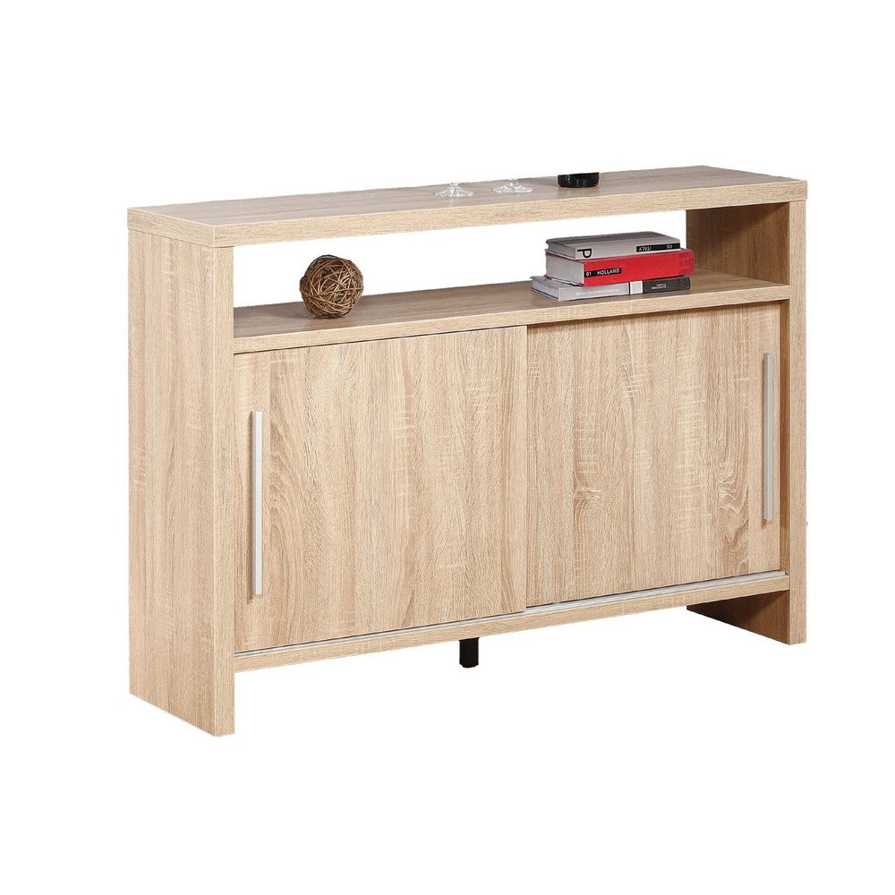 Vivu Sideboard Console Cabinet, 4 Shelves, 47 Inch, Weathered White  -BM334383