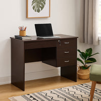 Sial Laptop Desk, 4 Drawers, 40 Inch, Red Cocoa Brown Composite Board -BM334391