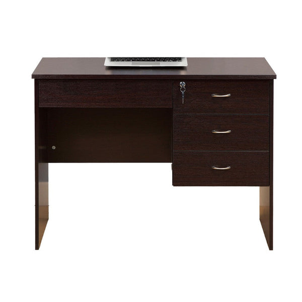 Sial Laptop Desk, 4 Drawers, 40 Inch, Red Cocoa Brown Composite Board -BM334391