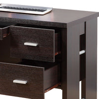 Laptop Desk, 3 Storage Drawers, 39 Inch, Red Cocoa Brown Wood -BM334393