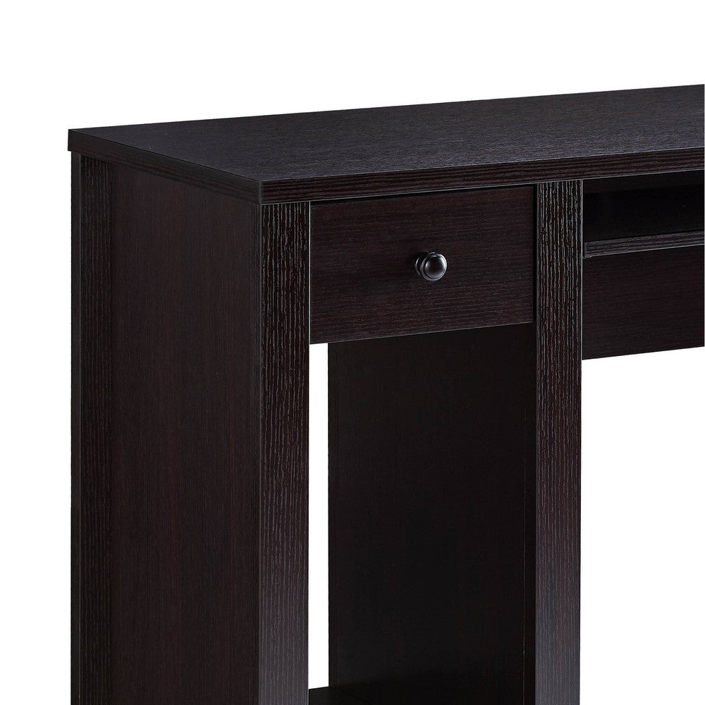 Akol Computer Desk, Keyboard Drawer and Storage, 39 Inch, Black -BM334401
