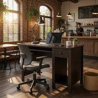 Akol Computer Desk, Keyboard Drawer and Storage, 39 Inch, Black -BM334401