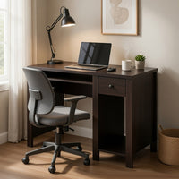 Akol Computer Desk, Keyboard Drawer and Storage, 39 Inch, Black -BM334401