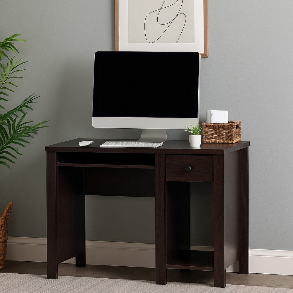 Akol Computer Desk, Keyboard Drawer and Storage, 39 Inch, Black -BM334401