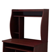 Niro Utility Desk Cart with Hutch, 7 Shelves, 53 Inch Mahogany Brown -BM334406