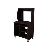 Niro Utility Desk Cart with Hutch, 7 Shelves, 53 Inch Red Cocoa Brown -BM334407