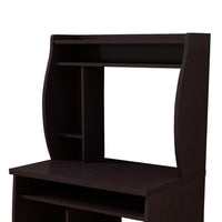Niro Utility Desk Cart with Hutch, 7 Shelves, 53 Inch Red Cocoa Brown -BM334407