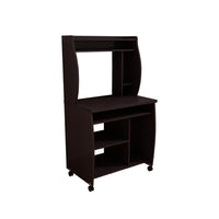 Niro Utility Desk Cart with Hutch, 7 Shelves, 53 Inch Red Cocoa Brown -BM334407