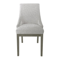 Side Dining Chair with Barrel Curved Back, Neutral Gray Textured Woven -BM334413