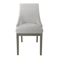 Side Dining Chair with Barrel Curved Back, Neutral Gray Textured Woven -BM334413