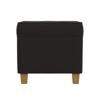 Pyp Square Storage Ottoman, 18 Inch Chocolate Brown Velvet, Honey Wood -BM334432