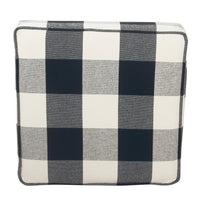 Pyp Square Storage Ottoman, 18 Inch Black Plaid Cotton, Ebony Legs -BM334436