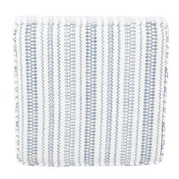Pyp Square Storage Ottoman, 18 Inch Blue White Striped, Brown Legs -BM334437