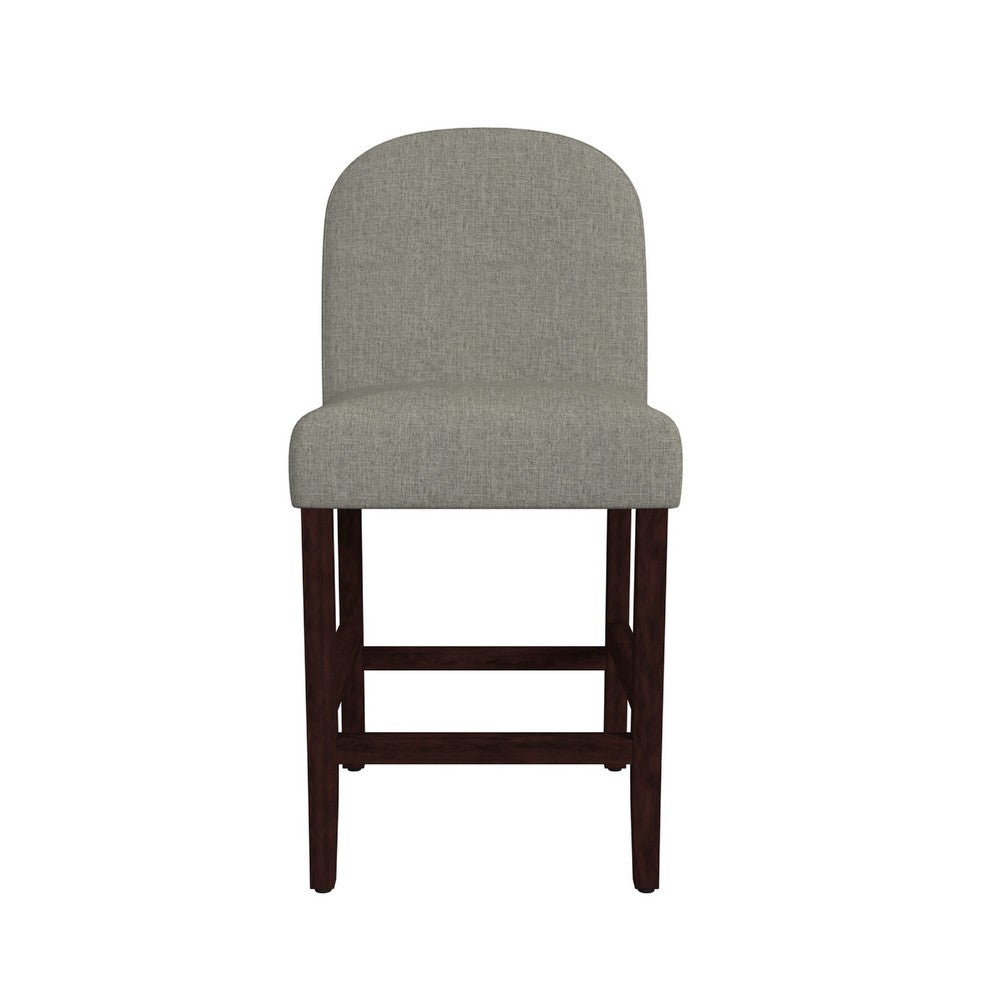 Aleo Counter Stool Chair, Gray Woven Fabric and Tapered Wood Legs -BM334449