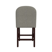 Aleo Counter Stool Chair, Gray Woven Fabric and Tapered Wood Legs -BM334449