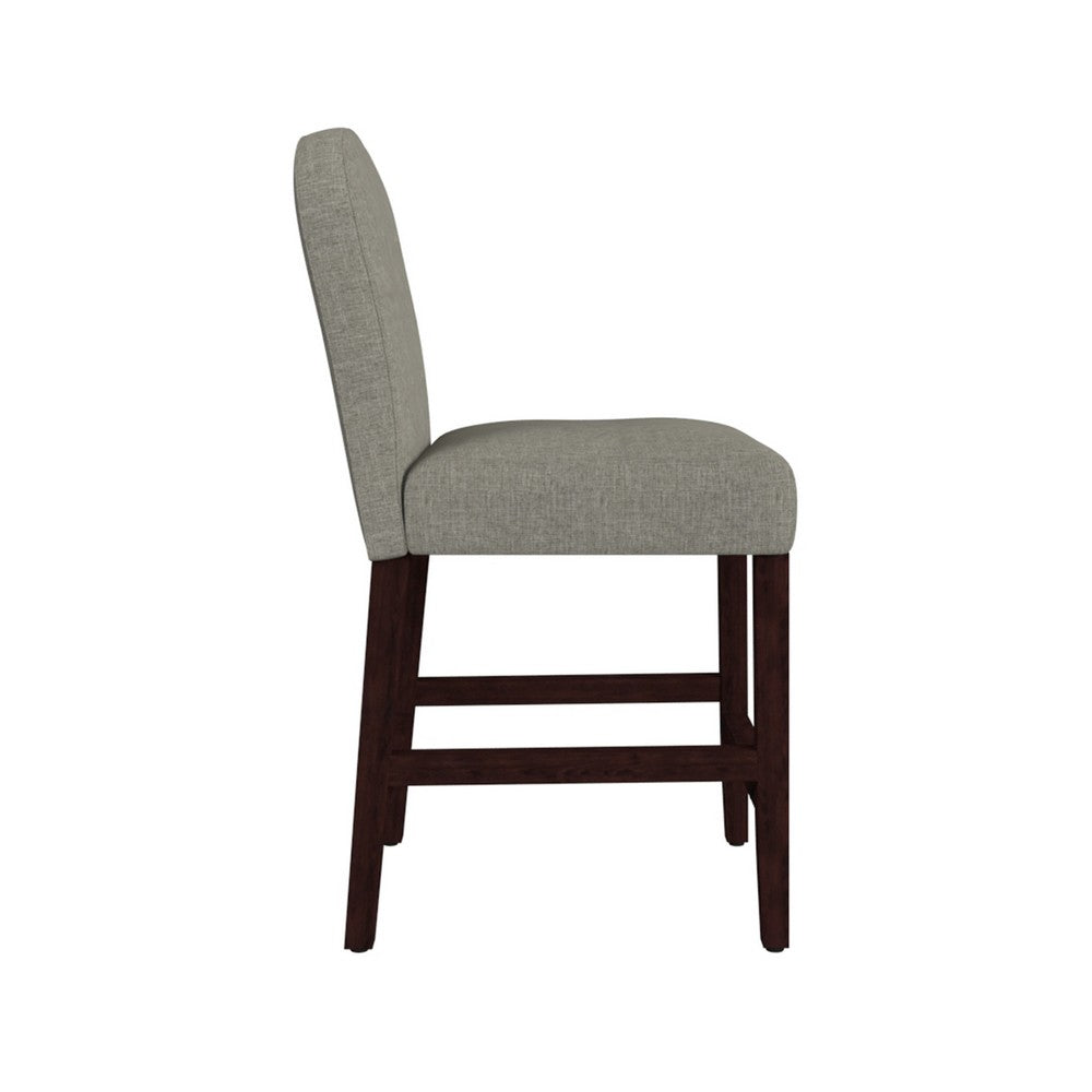 Aleo Counter Stool Chair, Gray Woven Fabric and Tapered Wood Legs -BM334449