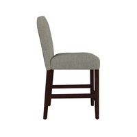 Aleo Counter Stool Chair, Gray Woven Fabric and Tapered Wood Legs -BM334449