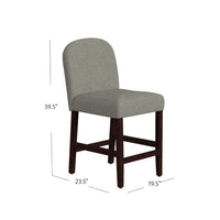 Aleo Counter Stool Chair, Gray Woven Fabric and Tapered Wood Legs -BM334449