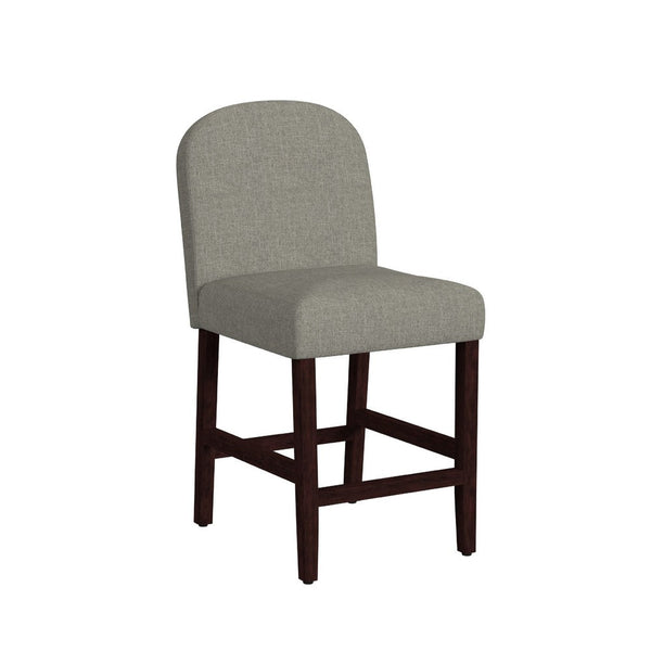 Aleo Counter Stool Chair, Gray Woven Fabric and Tapered Wood Legs -BM334449