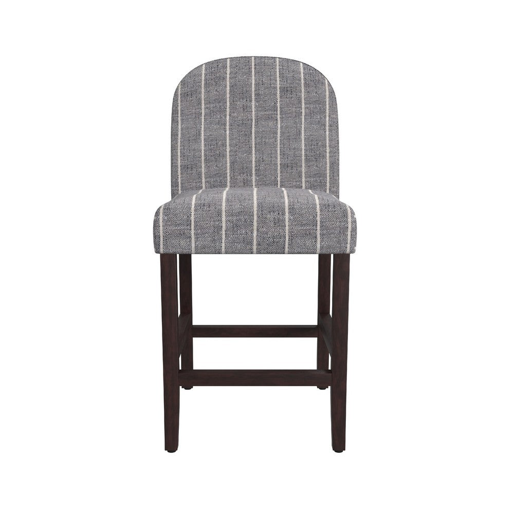 Aleo Counter Stool Chair, Woven Fabric Gray and White Tweed Stripes -BM334450