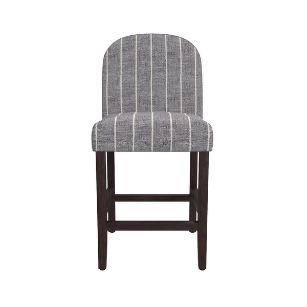 Aleo Counter Stool Chair, Woven Fabric Gray and White Tweed Stripes -BM334450