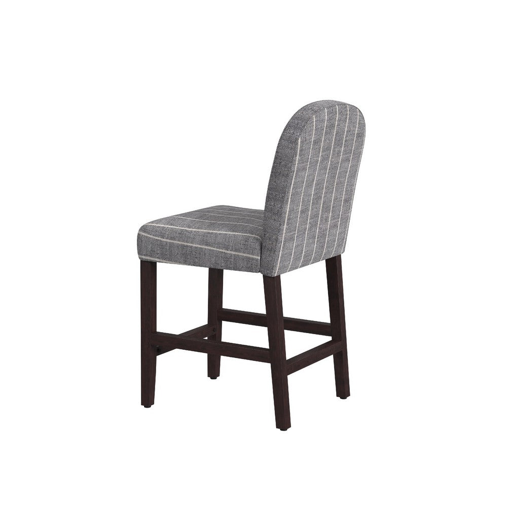 Aleo Counter Stool Chair, Woven Fabric Gray and White Tweed Stripes -BM334450