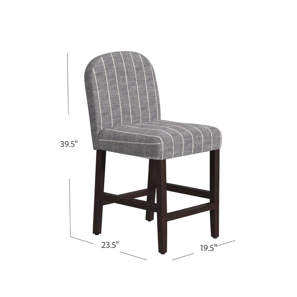 Aleo Counter Stool Chair, Woven Fabric Gray and White Tweed Stripes -BM334450